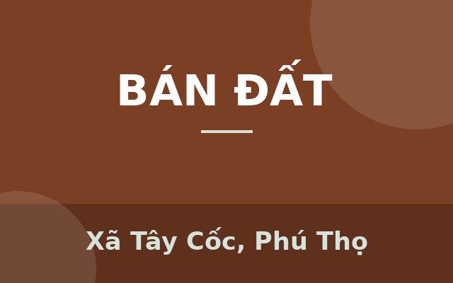 CHÍNH CHỦ CẦN BÁN ĐẤT – TÂY CỐC, ĐOAN HÙNG, PHÚ THỌ, Xã Tây Cốc, Phú Thọ