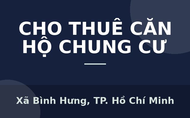 Cho Thuê Căn Hộ Conic H.Bình Chánh Dt : 70m2 2PN Giá 5 tr/th Có Nội Thất, Xã Bình Hưng, Thành phố Hồ Chí Minh