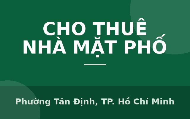 CHO THUÊ NHÀ BIỆT THỰ ĐƯỜNG Đặng Tất, Phường Tân Định, Quận 1, Phường Tân Định, Thành phố Hồ Chí Minh