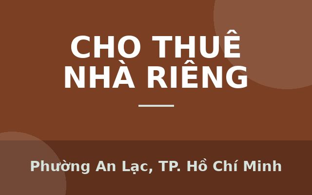 Bán nhanh nhà hẻm xe hơi đỗ cửa - Trương Phước Phan - Bình Tân giá tốt, Phường An Lạc, Thành phố Hồ Chí Minh