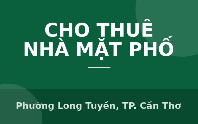 Nhà 7 triệu 2 phòng ngủ rộng 180m2 full nội thất sân đậu ô tô, Phường Long Tuyền, Thành phố Cần Thơ