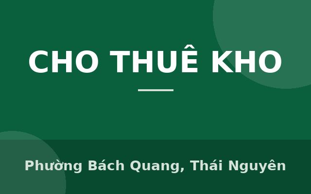 CHÍNH CHỦ CẦN HỢP TÁC GẤP VỚI CÁC ANH/CHỊ MÔI GIỚI CHO THUÊ NHÀ XƯỞNG, Phường Bách Quang, Thái Nguyên