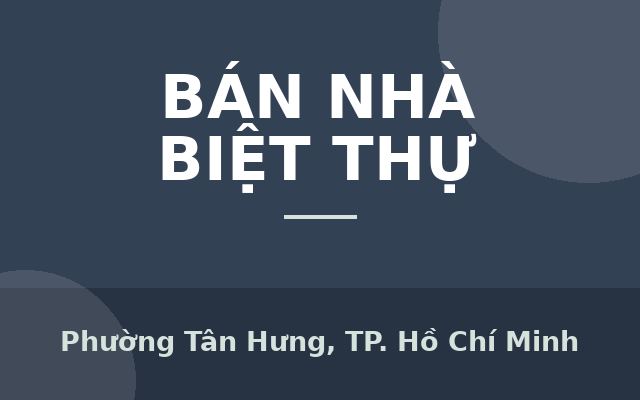 Bán gấp Biệt thư khu dân ở Him Lam Quận 7, Phường Tân Hưng, Thành phố Hồ Chí Minh