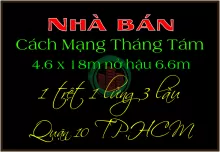 Nhà phố rẻ 4.6 x 18m 1 trệt 4 lầu Cách Mạng Tháng 8 Quận 10 TP.HCM