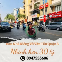 Bán Nhà Riêng Võ Văn Tần, 183m², Quận 3, TP. Hồ Chí Minh - 4 Tầng, Nhỉnh Hơn 30 Tỷ