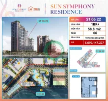 Căn hộ 1BR+  dự án Sun Symphony ven sông Hàn, TP Đà Nẵng, chiếc khấu ngay 3%khi cọc.