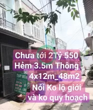 Hẻm xe hơi Thông 48M2 Ngay Chợ Đông Quang Hiệp Thành Quận12