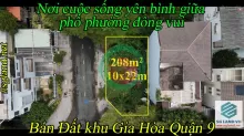 Bán đất khu Gia Hòa Quận 9 208m2 (10x22)m nơi cuộc sống yên bình giữa phố phường đông vui