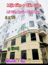 NHÀ MT LÔ GÓC - LÊ VĂN QUỚI - BÌNH TÂN, 6 x 13 - 5 TẦNG -  CHỈ 7.x TỶ