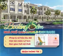 Hot Hot 500 Booking Chỉ Sau 2 Tuần - Nhanh tay sở hữu NHÀ PHỐ LIỀN KỀ BIỂN - CaraWorld Cam Ranh