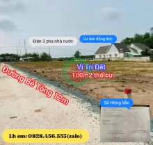 Nha Bích, Tx. Chơn Thành giá chỉ195tr - 224m2 ( 100m2 thổ cư ) 5 x 41m - Mặt tiền đường số 18 , cách trường cấp 2,3 chỉ 300m  - Mật độ cư dân đông đúc hiện hữu - Cách Ql 14 chỉ 2 phút đi xe máy