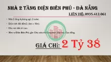 NHÀ 2 TẦNG SIÊU ĐẸP ĐIỆN BIÊN PHỦ CHỈ 2 TỶ 38