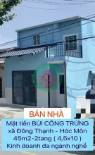 Bán nhà 45m2-2tang (4,5x10) mặt tiền Bùi Công Trừng –Hóc Môn ,liền kề ngã 3 đồn ,1ty550 0932030061