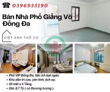 Bán nhà Giảng Võ Đống Đa_Nhà Đẹp Ba Thoáng_Sân Để Xe Riêng_50mx4T_Giá: 8.7 Tỷ_Lh: 0396935190.