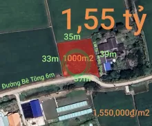 Bán lô đất lúa chuyển thổ đường bê tông 6m giá 1,55 tỷ
