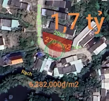 Bán lô đất thổ trung tâm Thị Trấn Tân Trụ 2 mặt tiền giá 1,7 tỷ