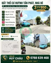 3 tỷ 950 CÓ NGAY LÔ ĐẤT HẺM XE HƠI 8m 5.5x15