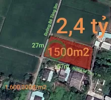 Bán đất lúa chuyển thổ xã Vàm Cỏ gần Quốc Lộ 50B giá 2,4 tỷ