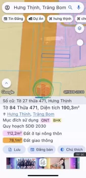 Bán đất tại Ấp An Bình, đường D20, xã Hưng Thịnh, Đồng Nai, giá ưu đãi 4,9 tỷ, 190m2 hot!