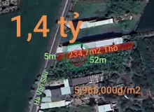 Bán lô đất thổ mặt tiền Hà Văn Sáu giá 1,4 tỷ