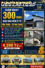 [SIÊU PHẨM CĂN GÓC] NHÀ MỚI ĐẸP ĐỐI DIỆN TRƯỜNG MẦM NON VĨNH TRUNG – TÂY NHA TRANG – ĐẤT 170M² – CÓ GARA Ô TÔ – GIÁ 4,39 TỶ