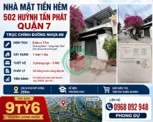 BÁN 2 TẦNG  NHÀ HẺM XE HƠI 502 HUỲNH TẤN PHÁT – QUẬN 7 NGAY TRUNG TÂM QUẬN 7