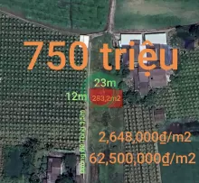 Bán lô đất thổ gần KCN Phú Ngãi Trị giá 750 triệu