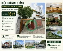 BIỆT THỰ MINI NGANG 7.5M  3 TẦNG, XE TẢI ĐẾN NHÀ - NGUYỄN THỊ THẬP, QUẬN 7  NHỈNH 16 TỶ