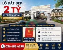 không thể bỏ qua, chỉ từ 700tr sở hữu ngay đất đẹp tại trung tâm TP Hòa Bình