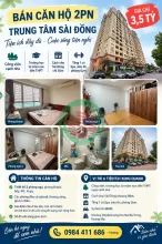 BÁN CĂN HỘ 2PN TRUNG TÂM SÀI ĐỒNG – TIỆN ÍCH ĐẦY ĐỦ – 3,5 TỶ