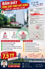 BÁN ĐẤT PHÚC lỢI TẶNG GIẤY PHÉP XÂY DỰNG LONG BIÊN 52M²  GIÁ 7,5 TỶ