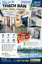 CĂN HỘ LÔ GÓC 2PN – GẦN HỒ THẠCH BÀN – FULL NỘI THẤT – CHỈ 2,55 TỶ
