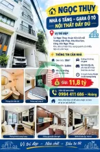NGỌC THỤY – NHÀ 6 TẦNG – GARA Ô TÔ – NỘI THẤT ĐẦY ĐỦ