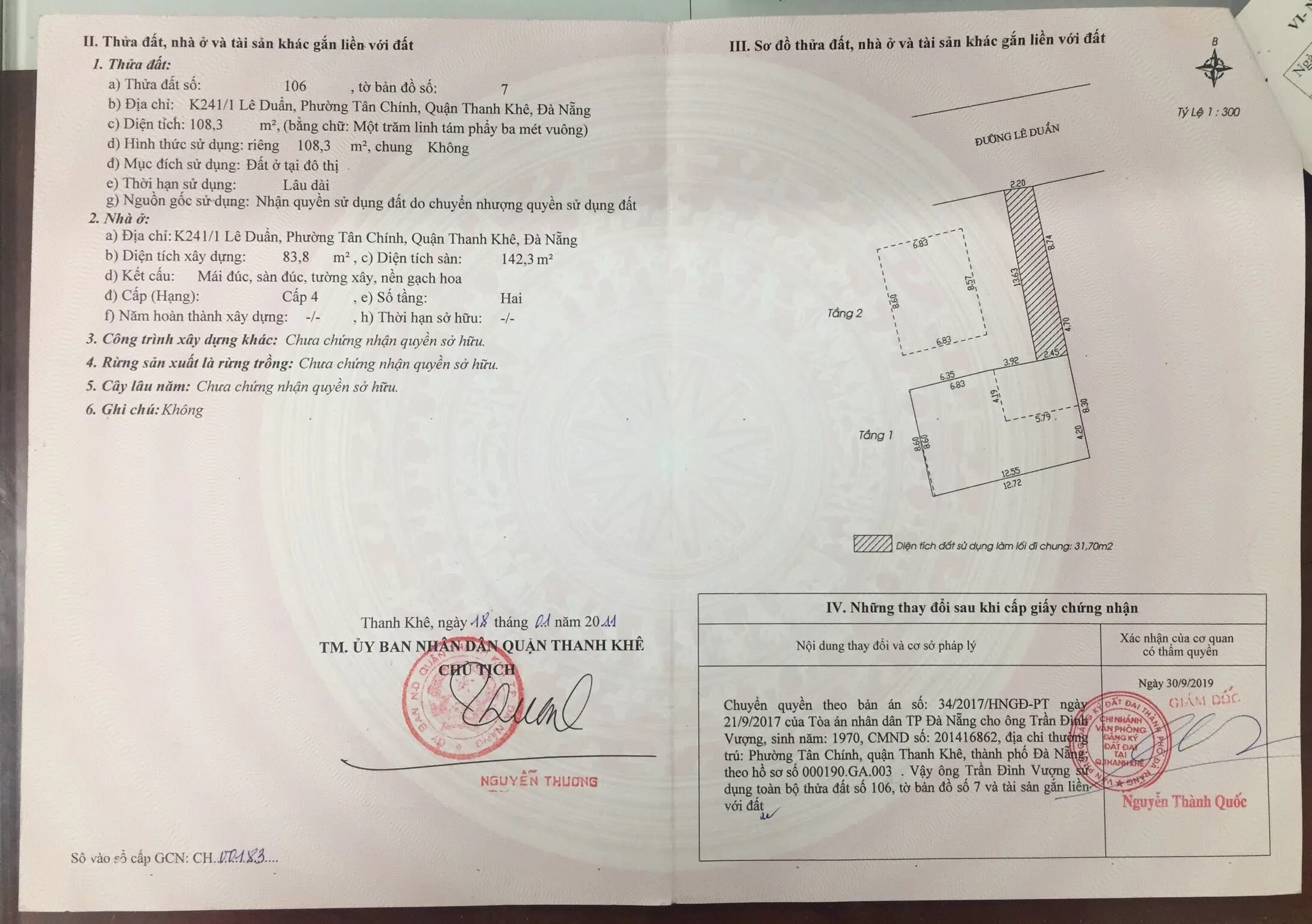 Chính chủ rao bán nhà tại đường Lê Duẩn, phường Thanh Khê - TP Đà Nẵng; DT đất 108,3 m2; Giá 12,9 tỷ, Phường Thanh Khê…
