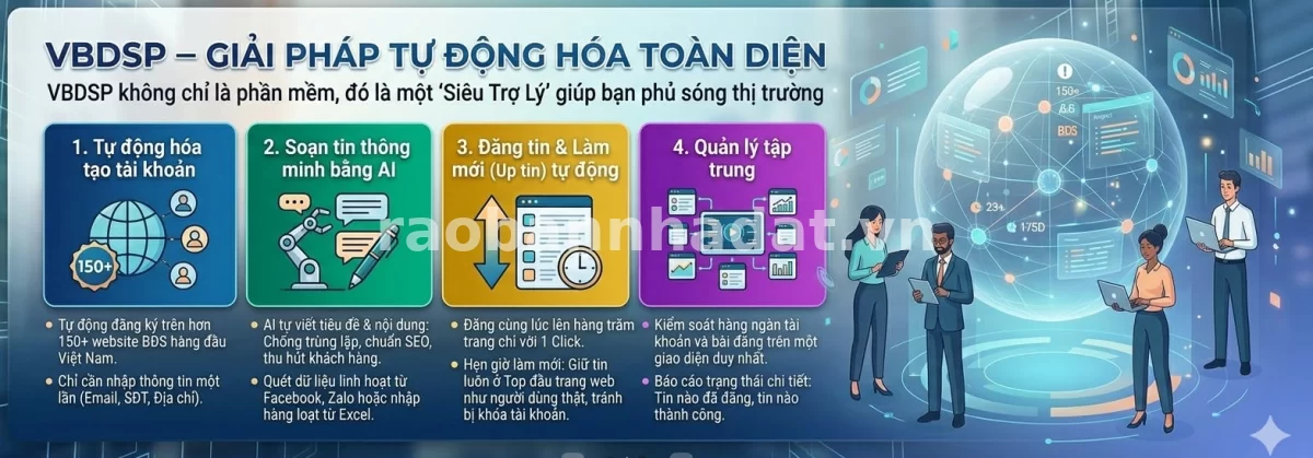 Phần mềm đăng tin bất động sản tự động trên hơn 100 website mua bán và rao vặt nhà đất, Phường An Lạc, Thành phố Hồ Chí Minh