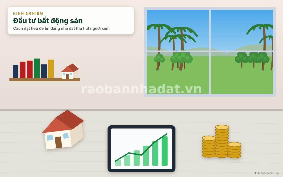 Minh họa các lỗi phổ biến cần tránh khi viết tiêu đề rao bán nhà đất trực tuyến