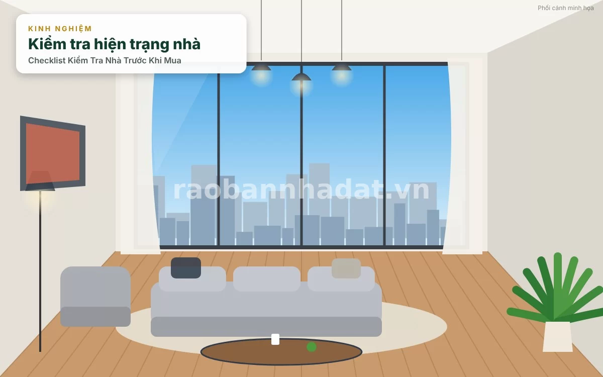Hình ảnh người mua nhà đang kiểm tra hệ thống điện nước và các thiết bị kỹ thuật