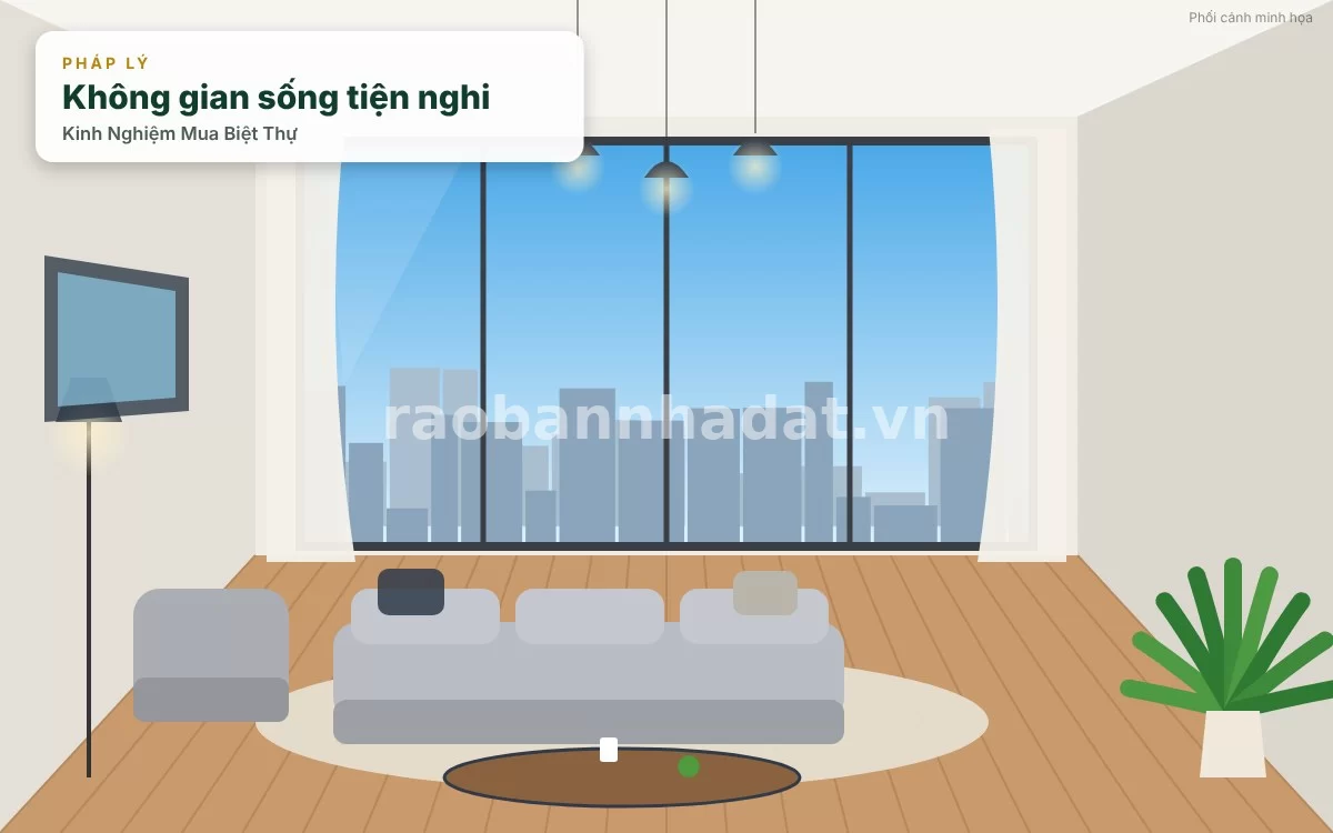 Không gian phòng khách biệt thự đơn lập sang trọng với thiết kế thông tầng và nội thất cao cấp