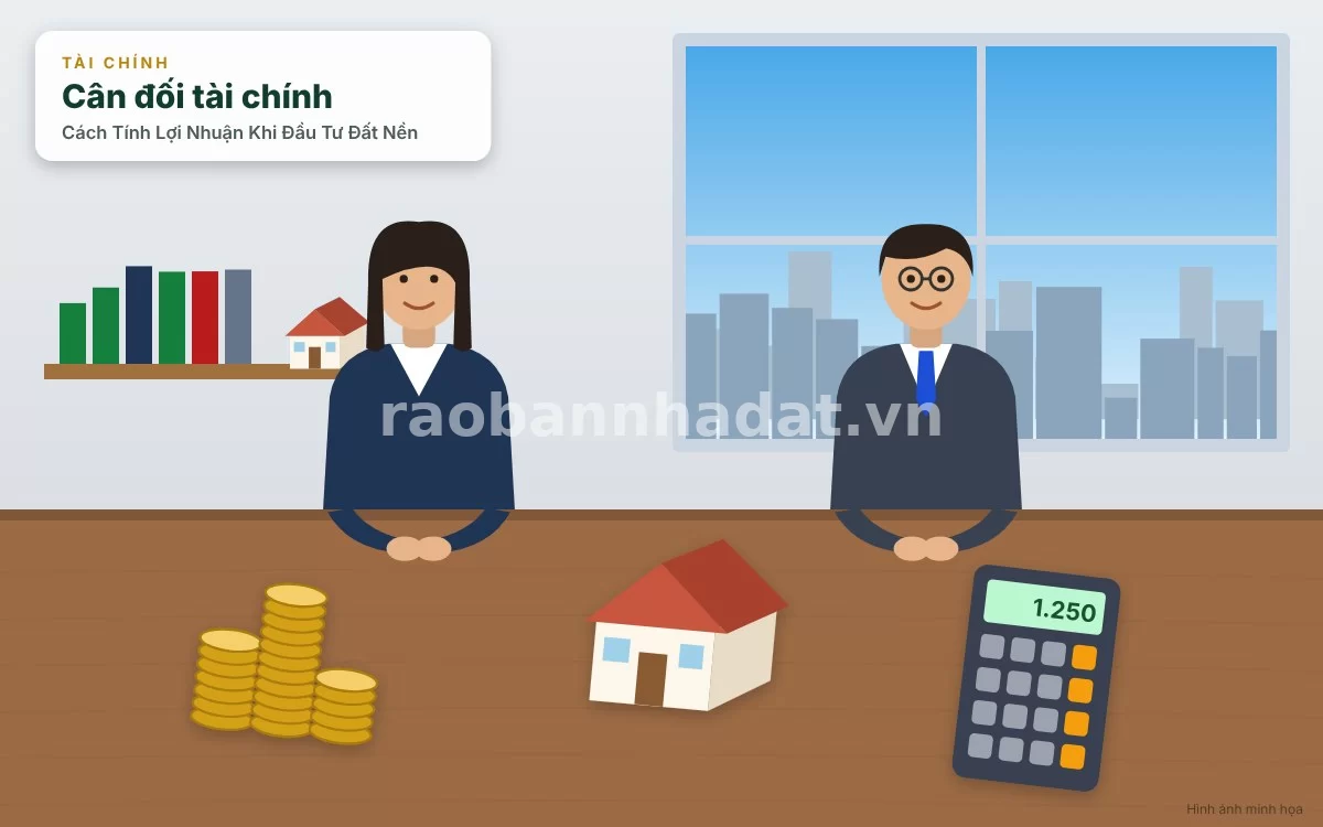 Chuyên gia tài chính đang phân tích các chỉ số ROI và hiệu quả đầu tư đất nền trên máy tính bảng