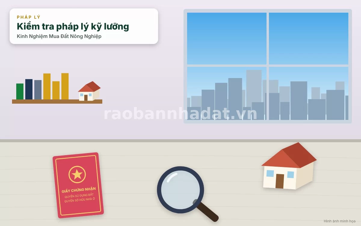 Kiểm tra kỹ lưỡng hồ sơ sổ đỏ và thông tin pháp lý đất nông nghiệp tại văn phòng