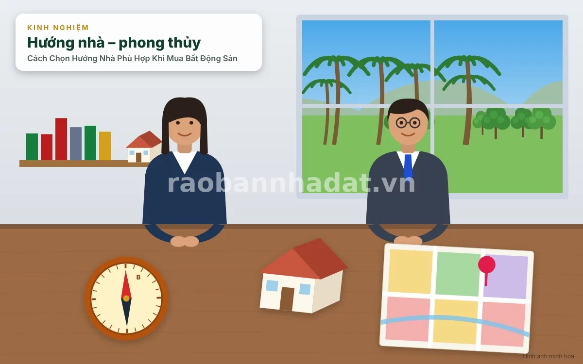 Kinh nghiệm thực chiến sử dụng la bàn và quan sát thực tế khi đi xem hướng nhà mua bất động sản