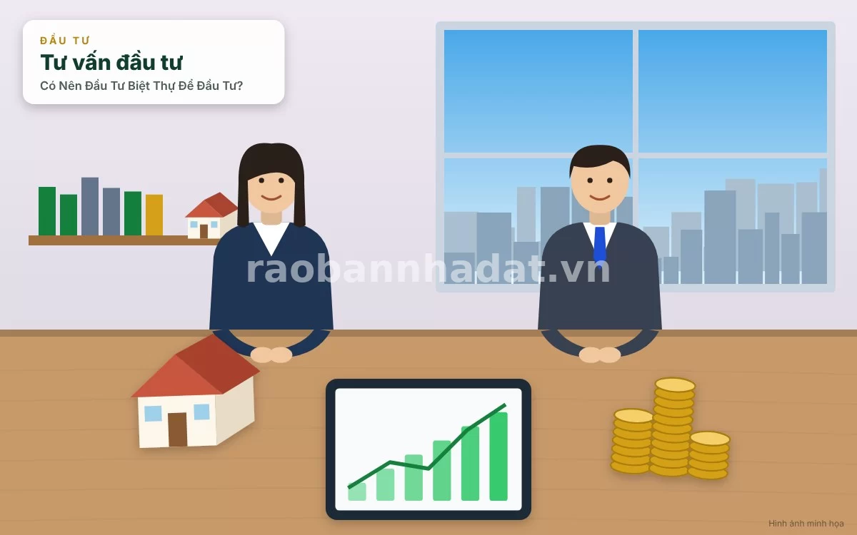 Khách hàng thượng lưu và chuyên gia đang thảo luận chiến lược đầu tư bất động sản cao cấp