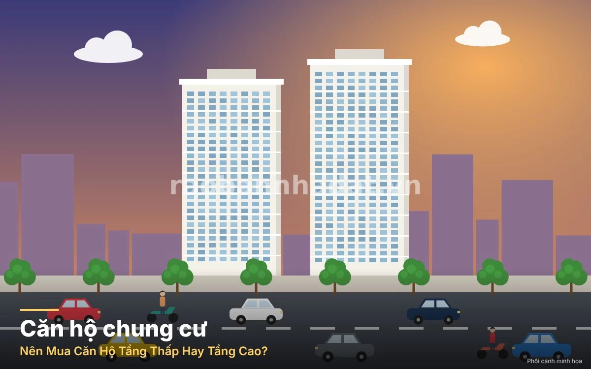 Tầm nhìn panorama toàn cảnh thành phố lộng lẫy về đêm từ ban công căn hộ tầng cao