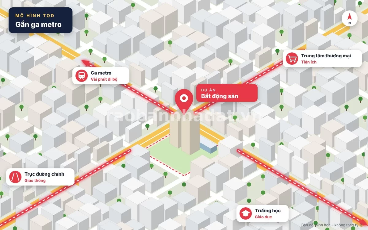 Căn hộ chung cư kết nối giao thông thuận tiện với các tuyến metro