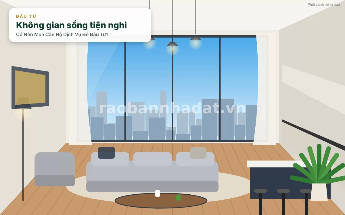 Không gian bếp và phòng ngủ căn hộ dịch vụ được thiết kế nội thất thông minh, hiện đại