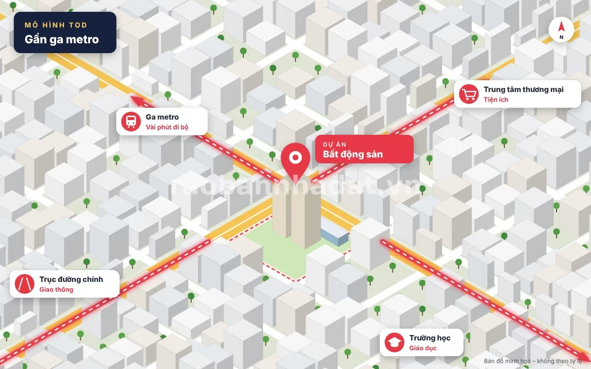 Bất động sản dọc tuyến metro theo mô hình TOD