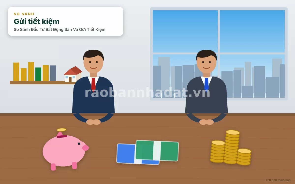 Chuyên gia tài chính đang tư vấn chiến lược phân bổ danh mục đầu tư kết hợp giữa tiền gửi và bất động sản