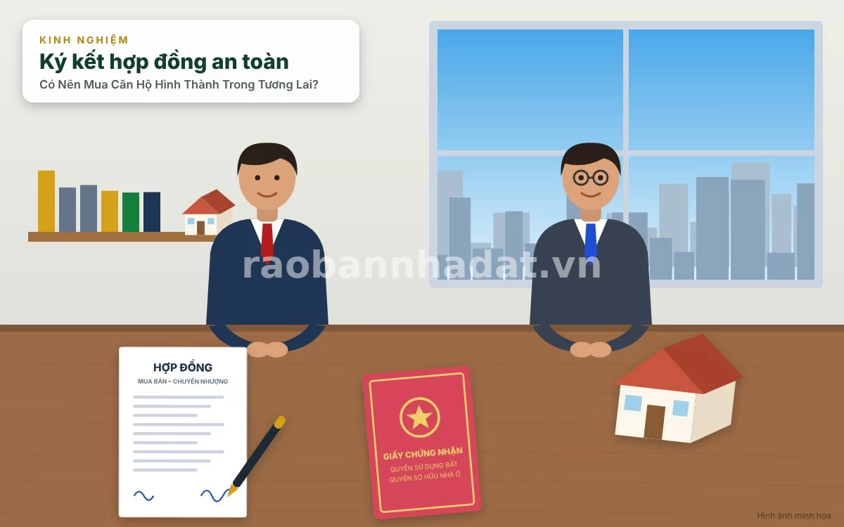 Chuyên viên tư vấn đang giải thích chi tiết các điều khoản hợp đồng mua bán căn hộ cho khách hàng