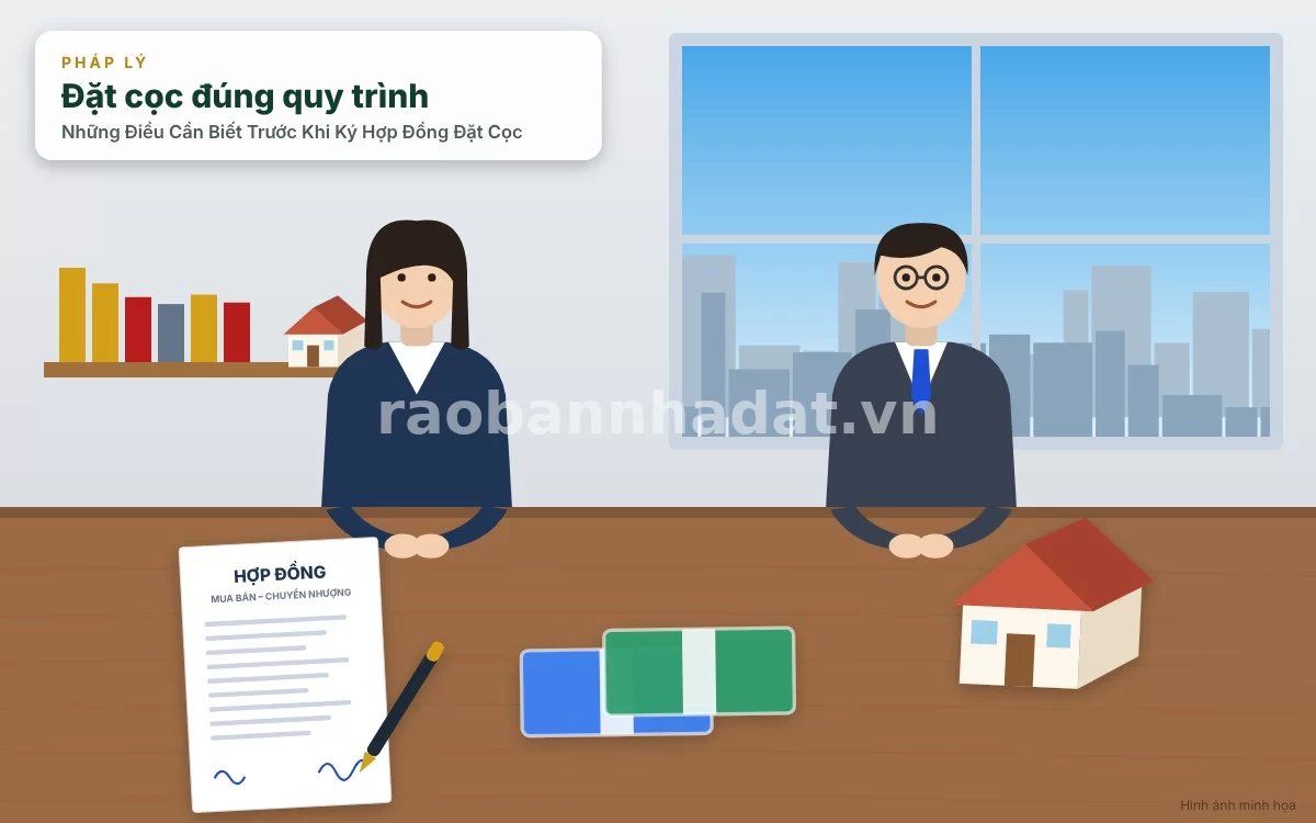 Quy trình thực hiện ký kết hợp đồng đặt cọc mua bán nhà đất an toàn tại văn phòng công chứng