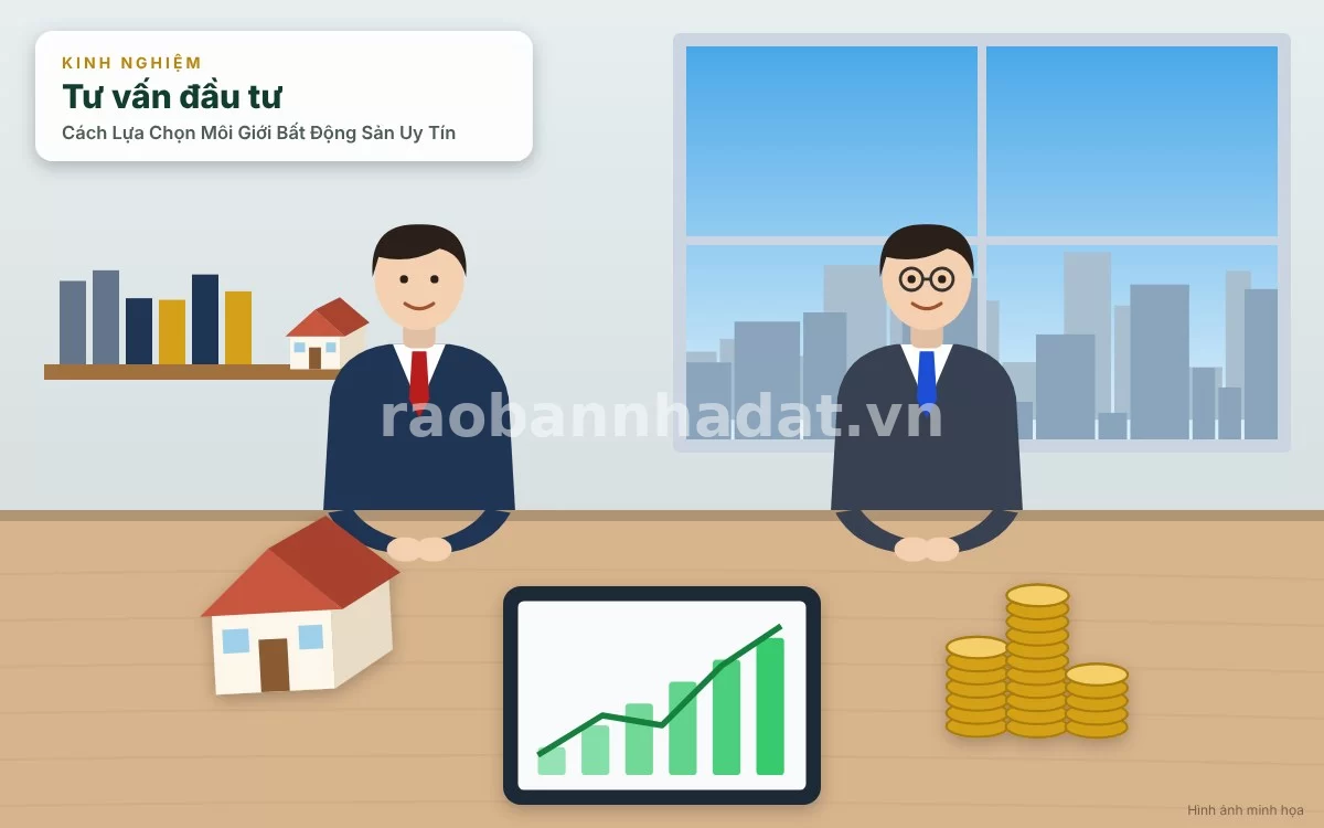 Minh họa các kênh tìm kiếm nhà môi giới bất động sản uy tín và chất lượng